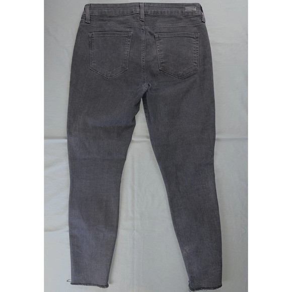 Paige 'Verdugo Ankle' Lightweight Raw Cuff Roller Jeans. Washed Black, Size 31. - Picture 4 of 5